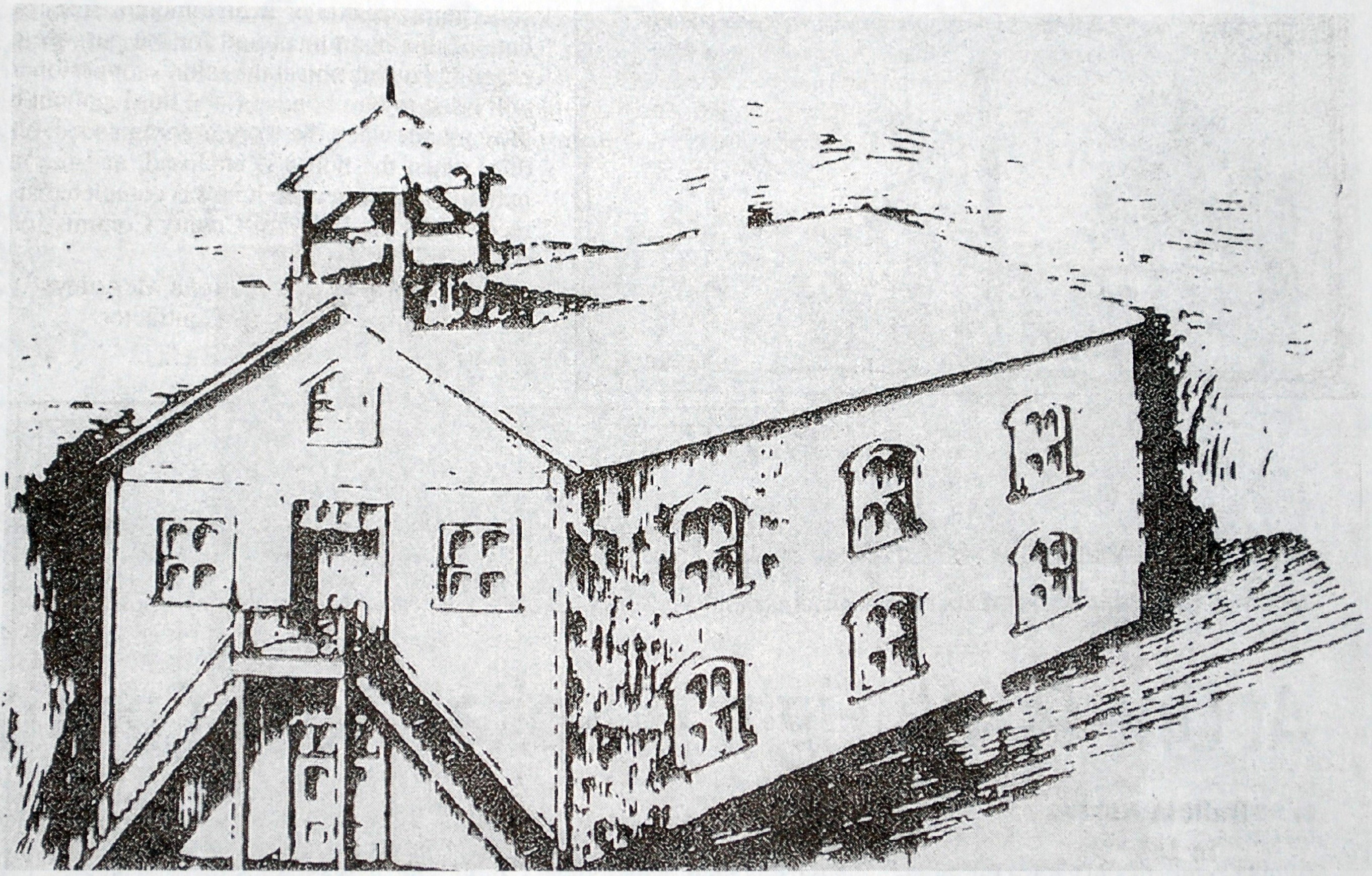 Sketch of the old Polk County Courthouse, circa 1867